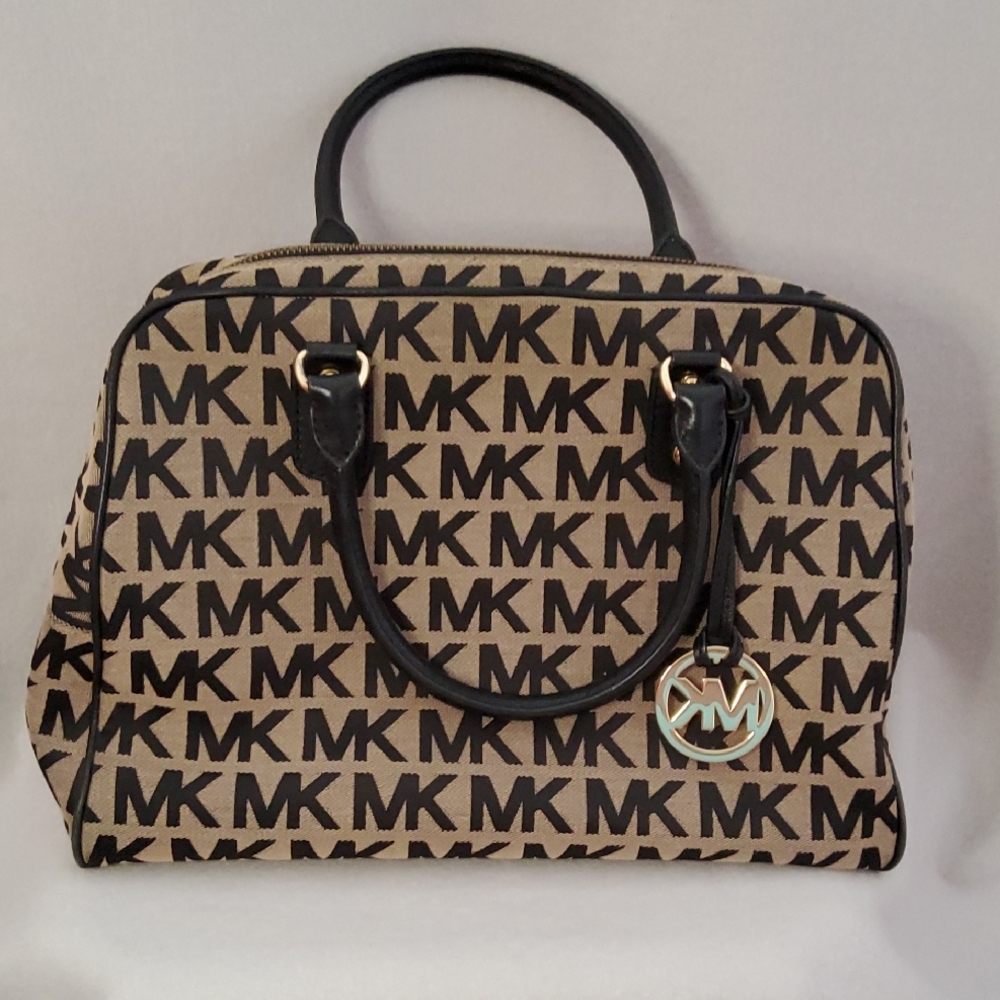 Michael Kors Black and Tan Satchel